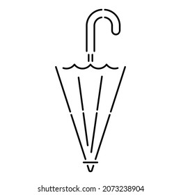 Closed umbrella simple line vector icon. Symbol, logo illustration.