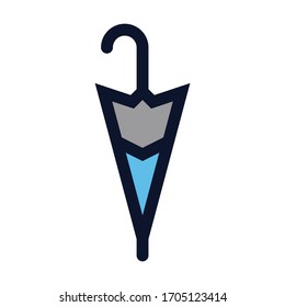 Paraguas cerrado. Icono de color del vector simple.