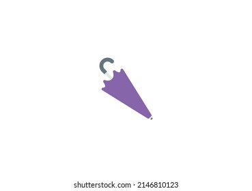 Vector De Paraguas Cerrado Emoticon Aislado.