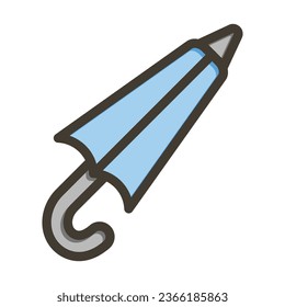 Closed Umbrella Vector Thick Line Filled Colors Icon For Personal And Commercial Use.

