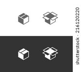 Closed and unpack box vector