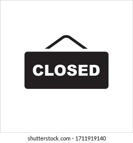 Closed vector icon. Closed flat sign design. Closed symbol pictogram. Illustration of nameplate vector icon