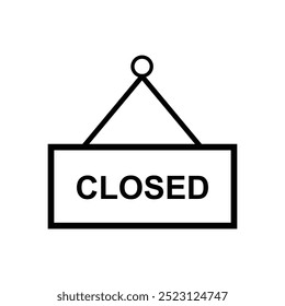 Closed vector icon. Closed flat sign design. Closed symbol pictogram. Illustration of nameplate vector icon