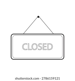 Closed vector icon. Closed flat sign design. Closed symbol pictogram. Illustration of nameplate vector icon
