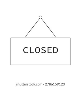 Closed vector icon. Closed flat sign design. Closed symbol pictogram. Illustration of nameplate vector icon
