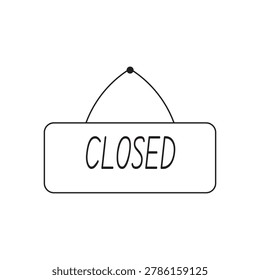 Closed vector icon. Closed flat sign design. Closed symbol pictogram. Illustration of nameplate vector icon
