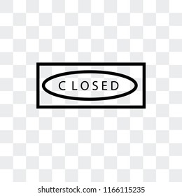 Closed vector icon isolated on transparent background, Closed logo concept