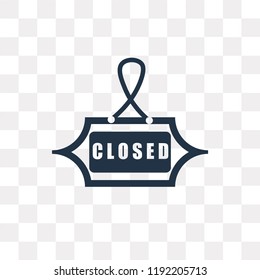 Closed vector icon isolated on transparent background, Closed transparency concept can be used web and mobile