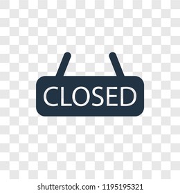 Closed vector icon isolated on transparent background, Closed transparency logo concept