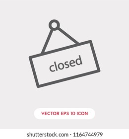 Closed vector icon, shop symbol. Closed and open symbol. Closed icon
