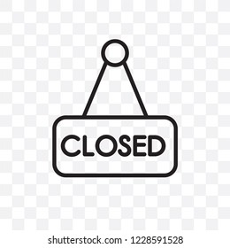 Closed vector linear icon isolated on transparent background, Closed transparency concept can be used for web and mobile