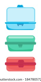 Geschlossene Vektor-Lunch-Box-Sorte einzeln auf weißem Hintergrund