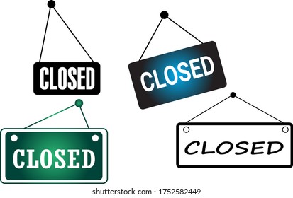 Closed vector sign icon, Closed sign illustration.