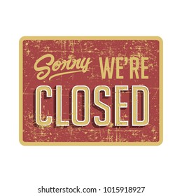 Closed Vintage Signage Vector