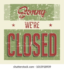 Closed Vintage Signage Vector