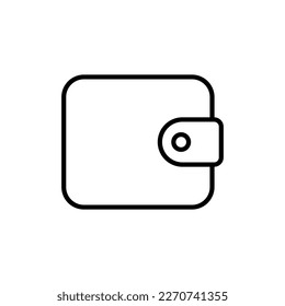Closed wallet line icon. Money, money orders, leather goods, purse, pocket money. Business concept. Vector line icon on white background