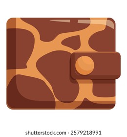 Closed wallet made with giraffe leather, showing a beautiful and fashionable animal print