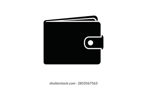 Closed wallet with snap fastener black and white silhouette purse moneyclip