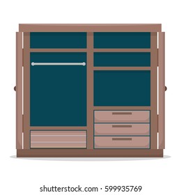 Closed wardrobe. Flat style vector illustration.