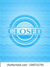 Closed water representation badge.