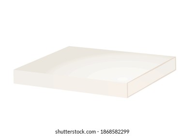 Closed white narrow box. vector illustration