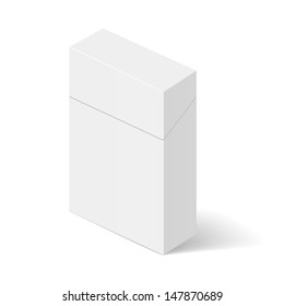 Closed White Pack of cigarettes. Illustration on white