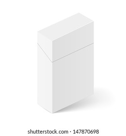 Closed White Pack of cigarettes. Illustration on white background for creative design
