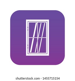 Closed window icon digital purple for any design isolated on white vector illustration