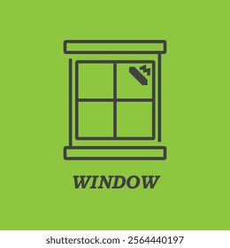 Closed window icon. Vector symbol in linear style