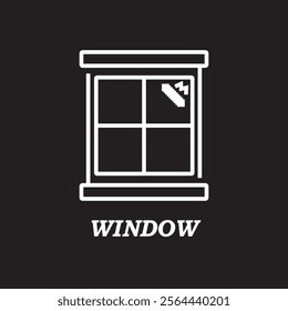 Closed window icon. Vector symbol in linear style