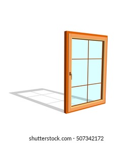 Closed window. Isolated on white background. 3d Vector illustration.