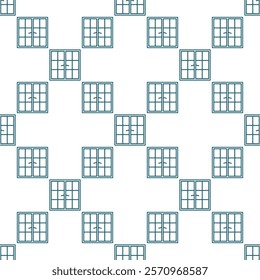 Closed Window vector concept outline seamless pattern