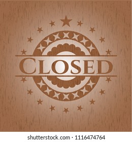 Closed wood emblem