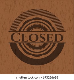 Closed wood emblem. Retro