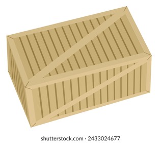 Closed wooden box. vector illustration