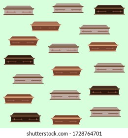 Closed wooden coffins. Coffin illustration vector