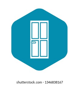 Closed wooden door icon in simple style isolated vector illustration