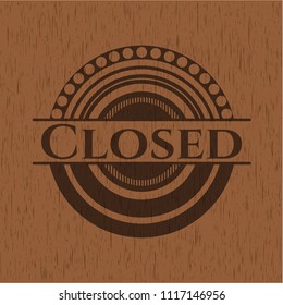 Closed wooden emblem