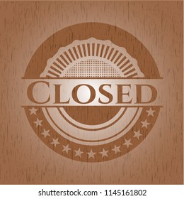 Closed wooden emblem