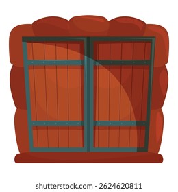 Closed wooden gate entrance with metal frame surrounded by sandbags, leading to secret military base