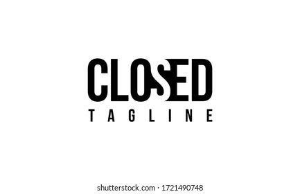 Closed Word For Logo Design Vector Editable