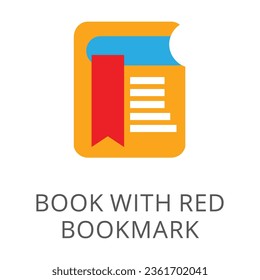 Closed yellow book isolated on white. Colored flat vector icon of textbook. Internet, technology, education concept