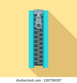 Closed zipper icon. Flat illustration of closed zipper vector icon for web design