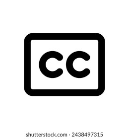 closed_captioning_protection-Symbol. Einfaches Vektorzeichen