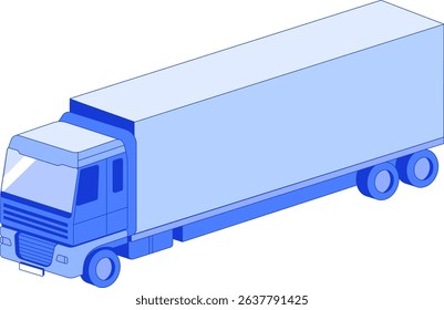 
Closed-body truck isometric infographic illustration 