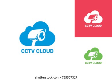 Closed-Circuit Television Cloud Logo Template Design