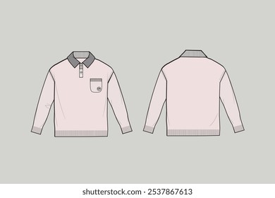 a close-fitting pullover often knit shirt with short or long sleeves and turnover collar or banded neck.