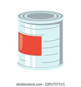 Closen tincan ribbed metal tin can. Canned food. Ready for your design. Product packaging vector EPS10