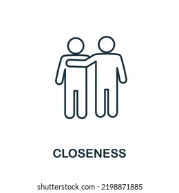 Closeness icon. Simple element from new normality collection. Filled monochrome Closeness icon for templates, infographics and banners