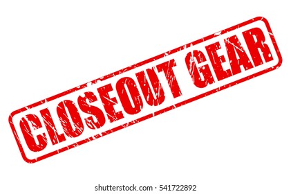 CLOSEOUT GEAR red stamp text on white